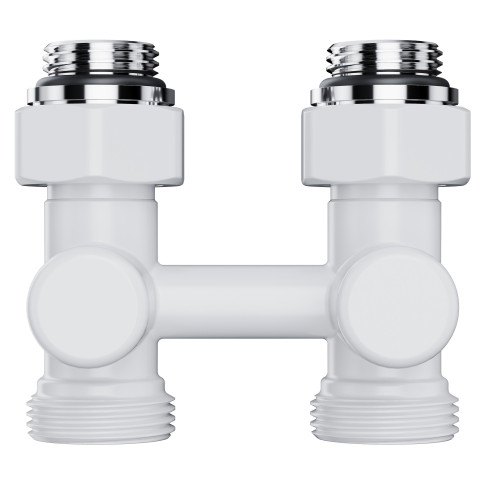 Узел нижнего подключения Royal Thermo Design прямой 1/2"х3/4" EK (белый)