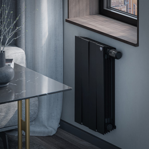 Радиатор биметаллический Royal Thermo PianoForte 500 Чёрный (Noir Sable) VR80 - 4 секц.