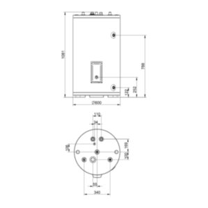 BAXI UBC 150 л. (верхнее подключение) бойлер косвенного нагрева с одним теплообменником и ТЭНом на 3 кВт