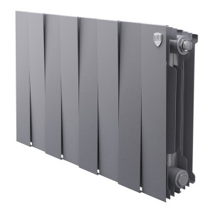 Радиатор биметаллический Royal Thermo PianoForte 300 Серебристый (Silver Satin) - 8 секц.