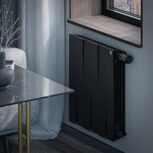 Радиатор биметаллический Royal Thermo PianoForte 500 Чёрный (Noir Sable) VR80 - 6 секц.