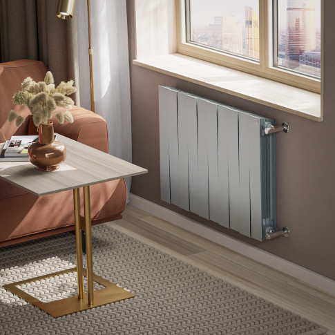 Радиатор биметаллический Royal Thermo PianoForte 500 Серебристый (Silver Satin) VR80 - 10 секц.