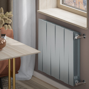 Радиатор биметаллический Royal Thermo PianoForte 500 Серебристый (Silver Satin) - 8 секц.