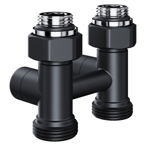 Узел нижнего подключения Royal Thermo Design прямой 1/2"х3/4" EK (черный)