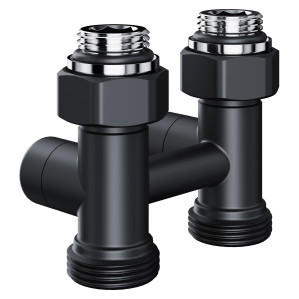 Узел нижнего подключения Royal Thermo Design прямой 1/2"х3/4" EK (черный)