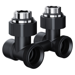 Узел нижнего подключения Royal Thermo Design угловой 1/2"х3/4" EK (черный)