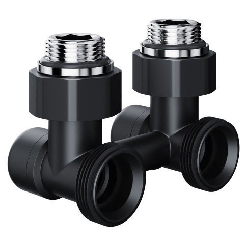 Узел нижнего подключения Royal Thermo Design угловой 1/2"х3/4" EK (черный)